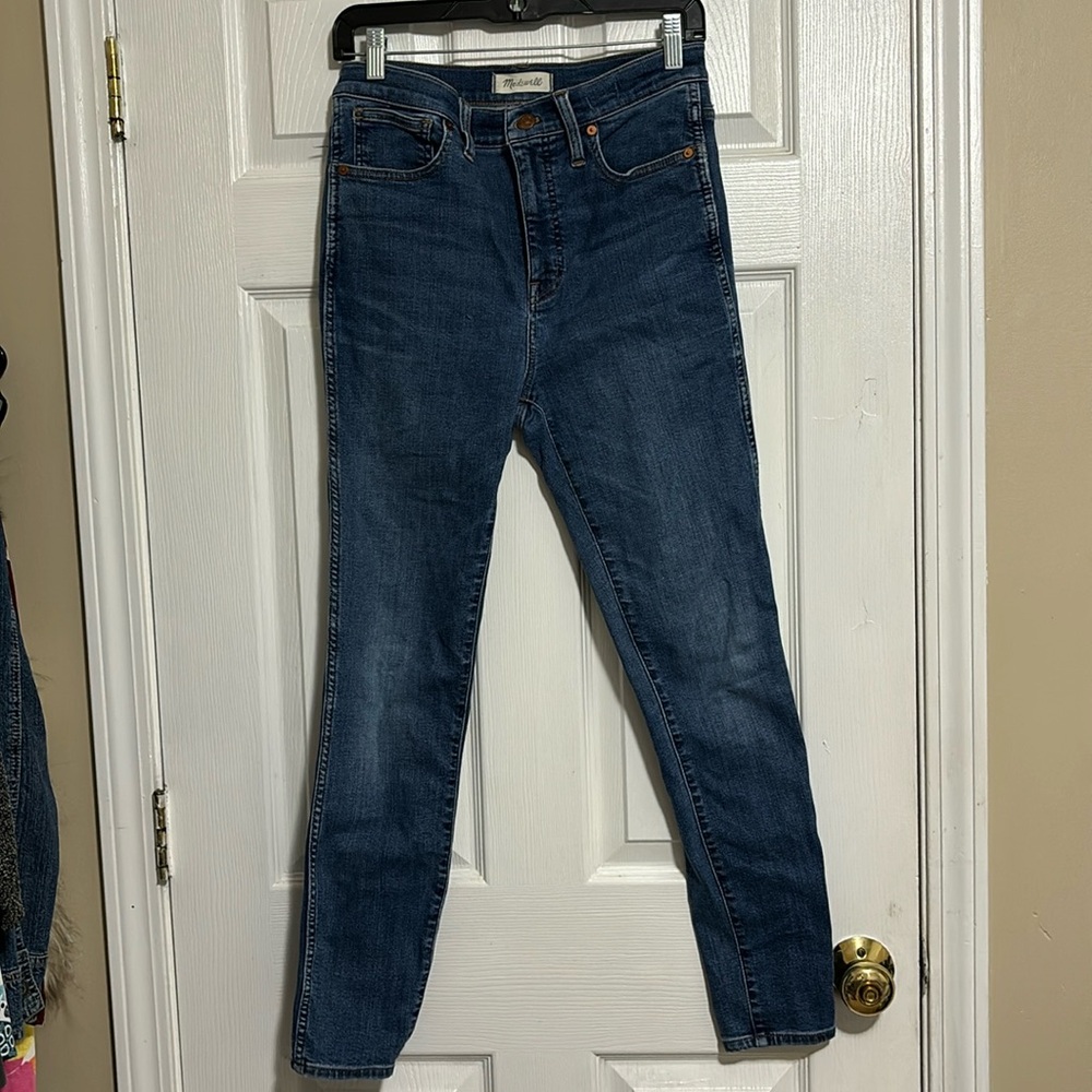 Madewell 28”/10”Mid Rise Skinny Jeans in Ardwick Wash Stretchy EUC